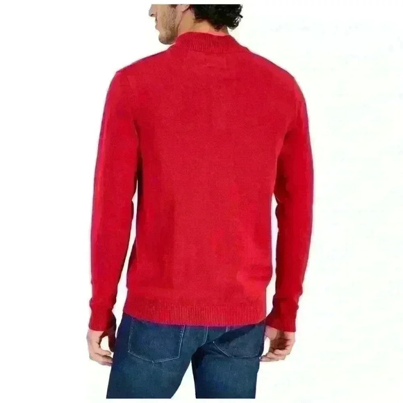 Club Room Mens Button Mock Neck Sweater Size L Anthem Red - Picture 3 of 11